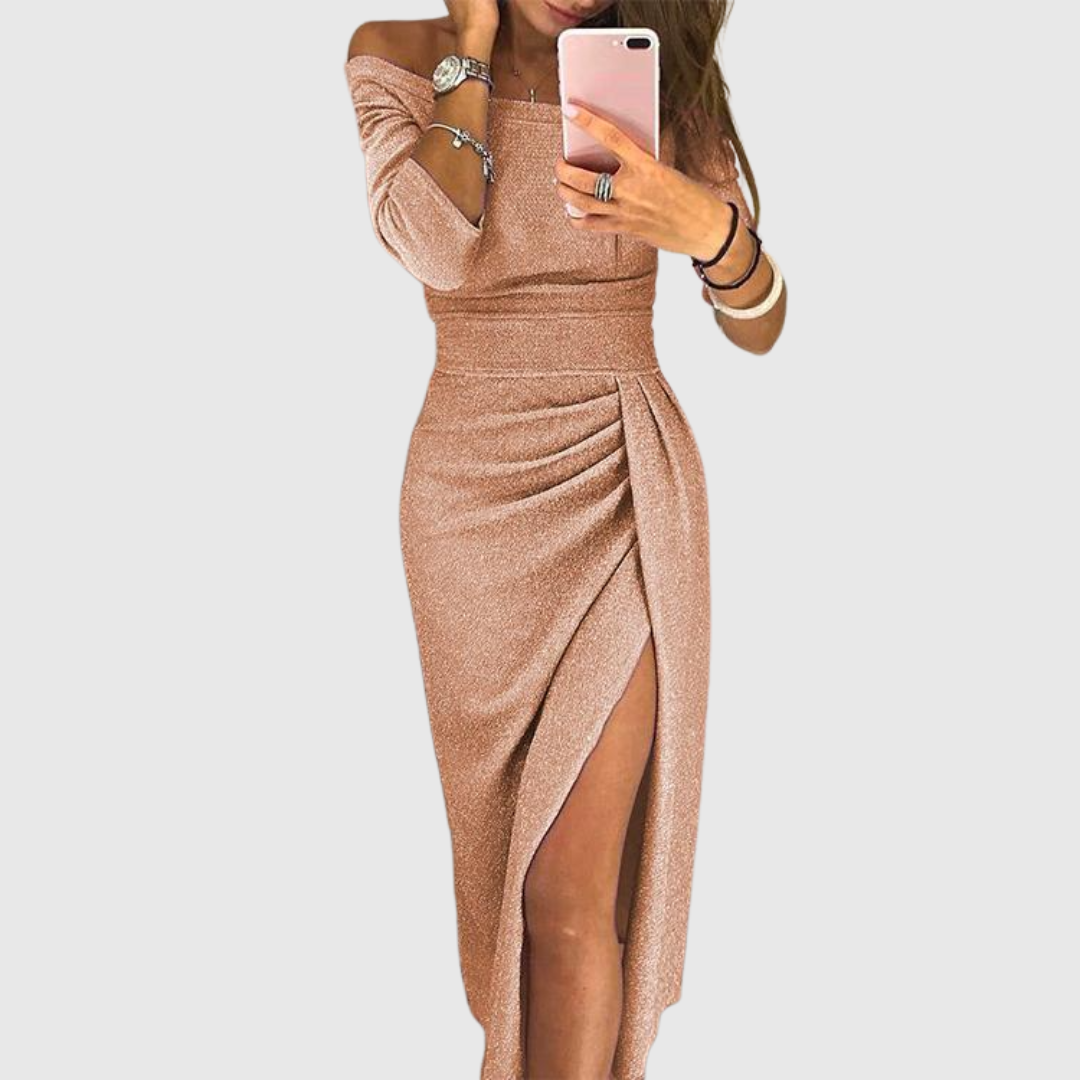 Isabeau | Elegant halterneck maxikjole med en smuk, flydende silhuet