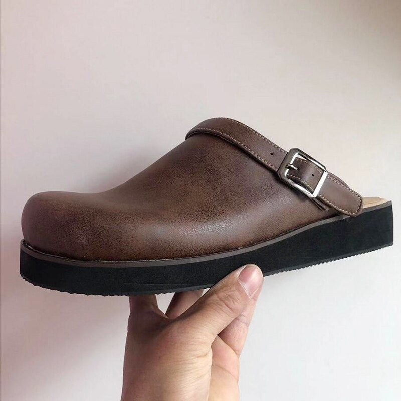 Cody | Brune Læder Slip-On Træsko