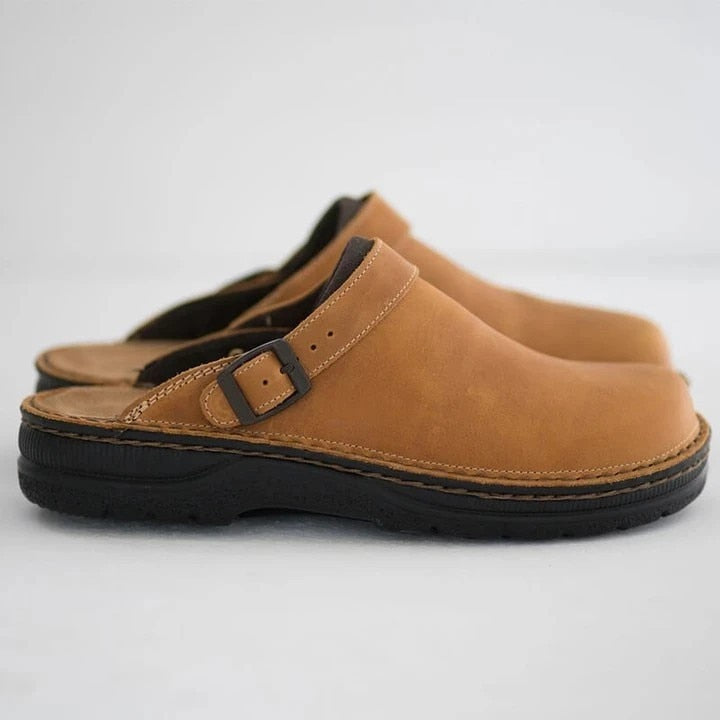 Cody | Brune Læder Slip-On Træsko