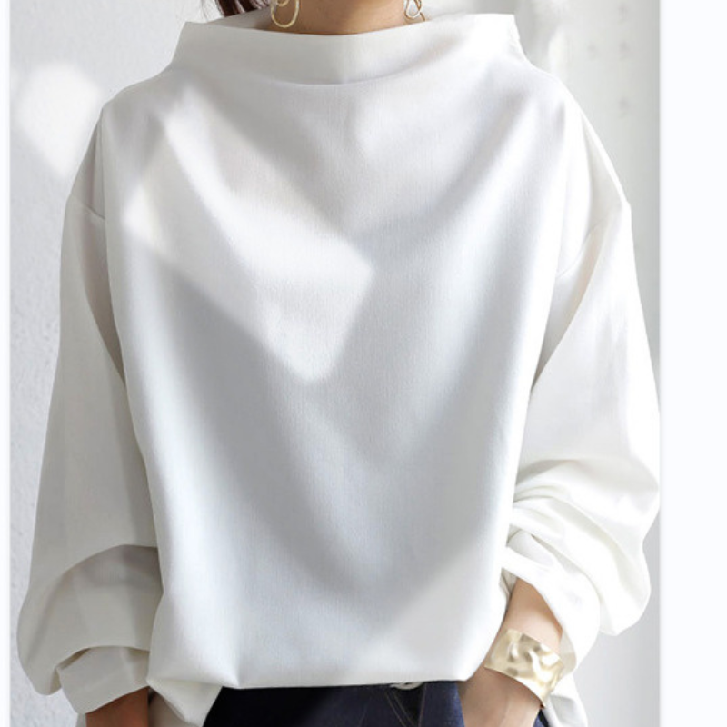 Elly™ | Blød strikket top med høj hals