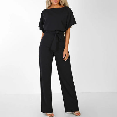 Clarissa | Elegant Bæltebelagt Dame Jumpsuit