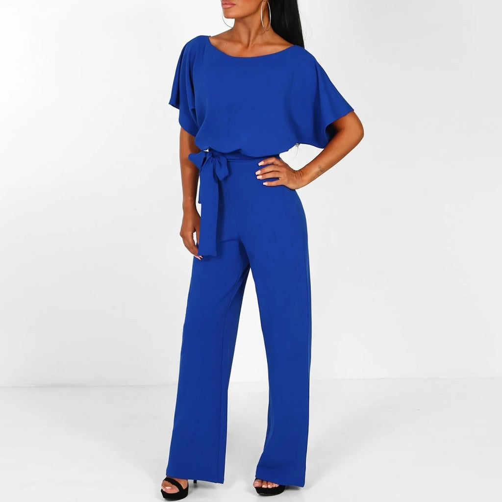 Clarissa | Elegant Bæltebelagt Dame Jumpsuit