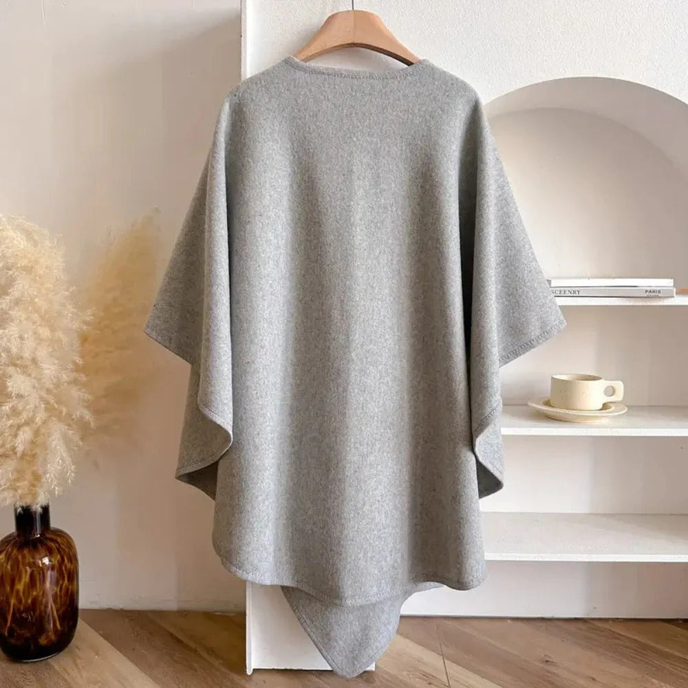 Elegant Lang Poncho-Sjal – Premium Kvalitet