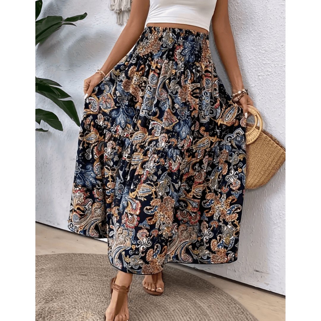 Regitze | Stilfuld Casual Maxi-nederdel med Print